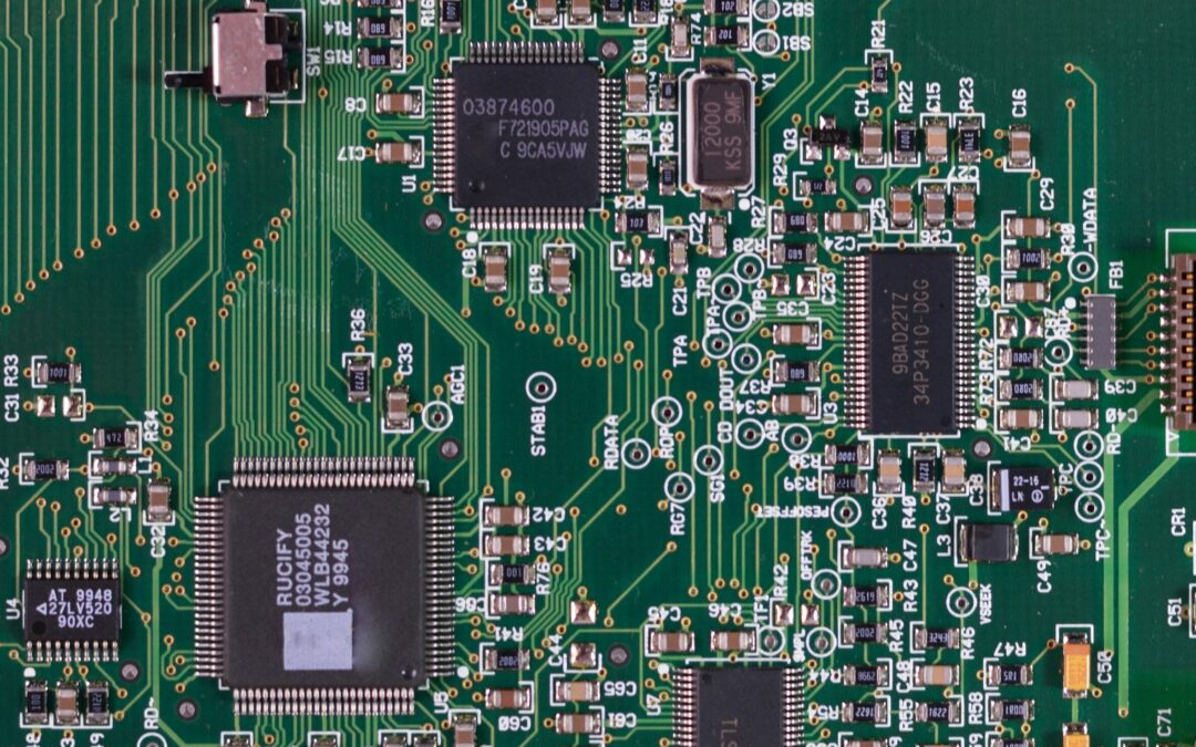 A switchboard and circuits pictured up close.