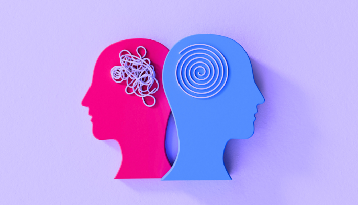 Different ways of thinking art concept.